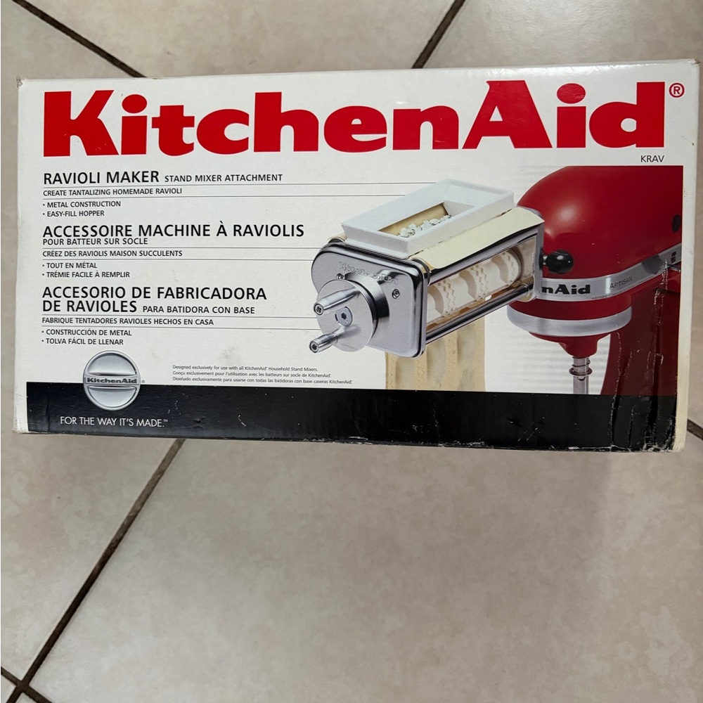 KitchenAid Red and Silver Ravioli Maker Attachment